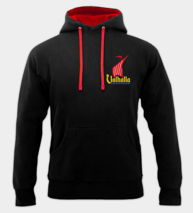 Wikinger-Schiff bestickter Hoodie