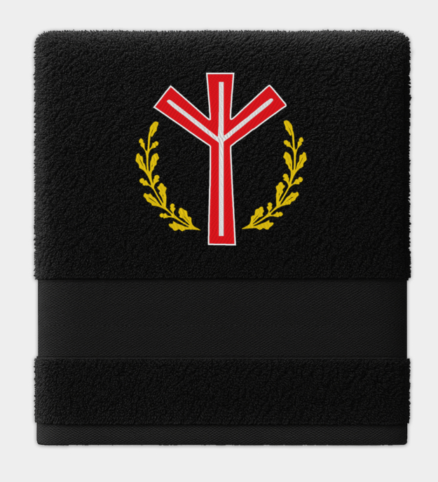 Algiz-Rune besticktes Handtuch