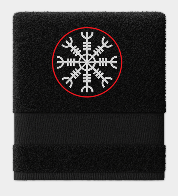 Helm des Schreckens besticktes Handtuch