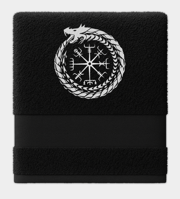 Midgardschlange besticktes Handtuch