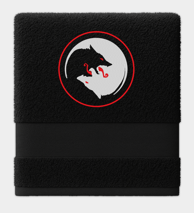 Odins Wölfe besticktes Handtuch