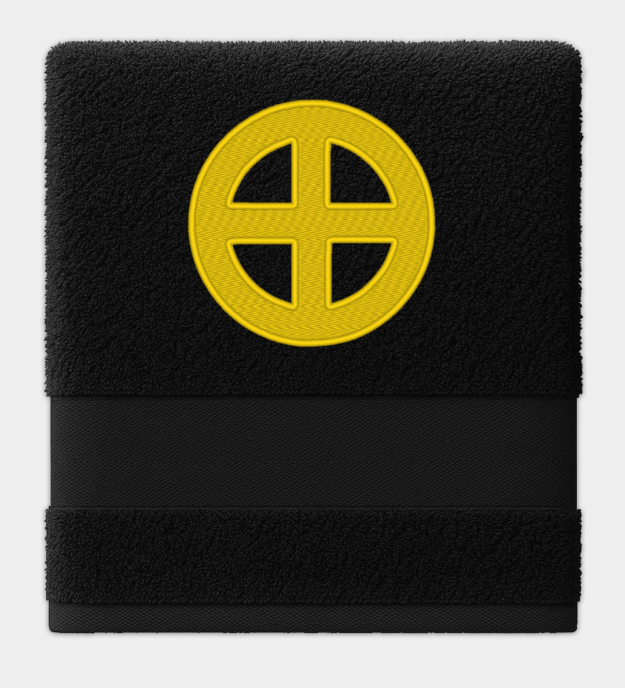 Sonnenkreuz besticktes Handtuch