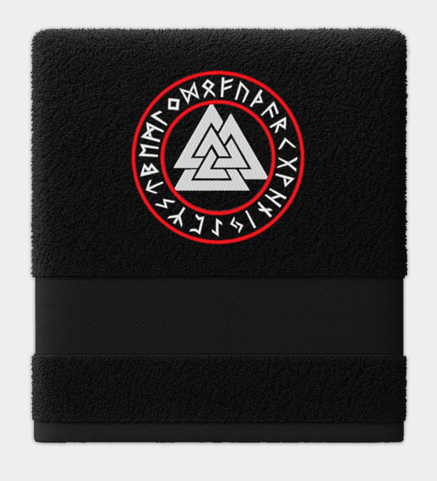 Valknut-Runenkreis besticktes Handtuch