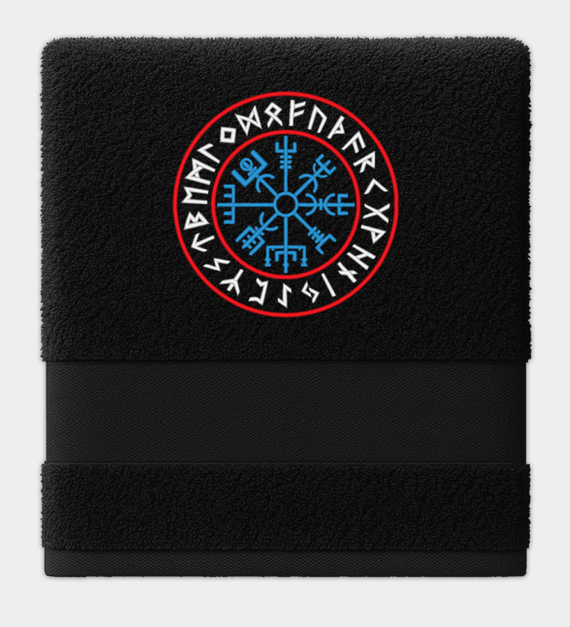 Runischer Vegvísir besticktes Handtuch
