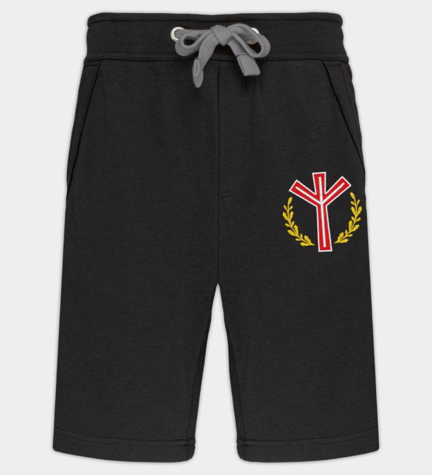 Algiz-Emblem bestickte Bermudashorts