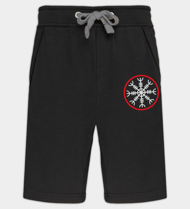 Ægishjálmur bestickte Bermudashorts