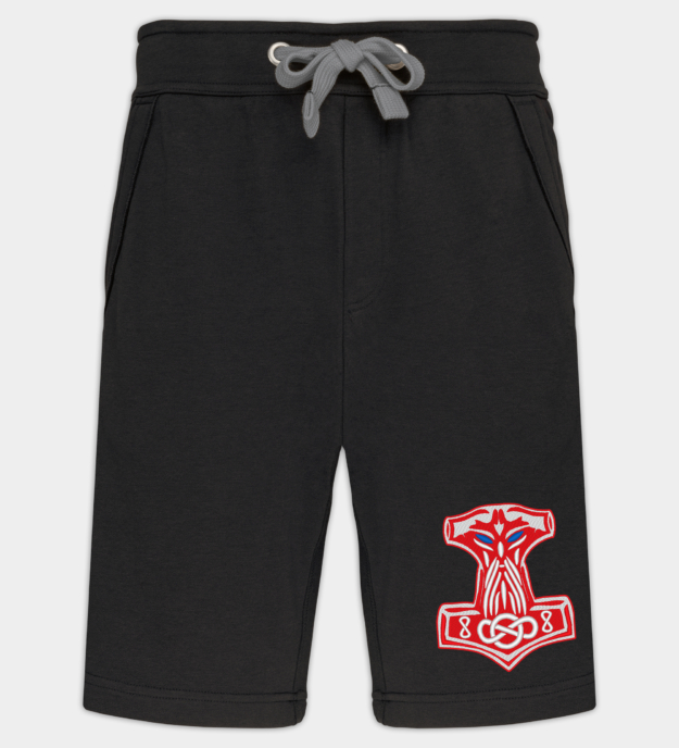 Thor-Hammer bestickte Bermudashorts